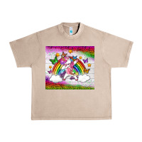 French Oak LGBTQ Dabbbing Unicorn And Rainbow Tumbler Urban Heavy Tee - BundleAndBundleShop