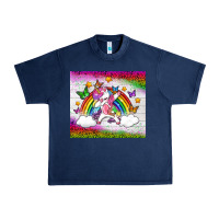 Navy LGBTQ Dabbbing Unicorn And Rainbow Tumbler Urban Heavy Tee - BundleAndBundleShop