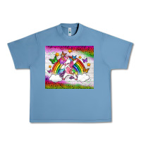 Pebble Blue LGBTQ Dabbbing Unicorn And Rainbow Tumbler Urban Heavy Tee - BundleAndBundleShop