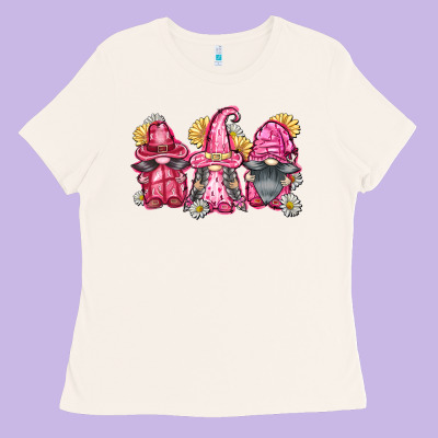 Breast Cancer Gnomes Ladies Tee Designed By Fadigitalartstudio