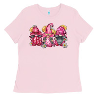 Bubblegum Pink breast cancer gnomes Ladies Tee - FaDigitalArtStudio