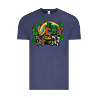 Vintage Denim lucky mom St. Patricks Day Vintage Tee - FaDigitalArtStudio