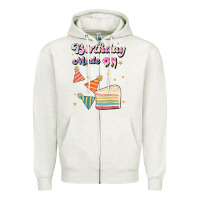 Oatmeal Heather birthday mode on Zipper Hoodie - JahusDesignShop