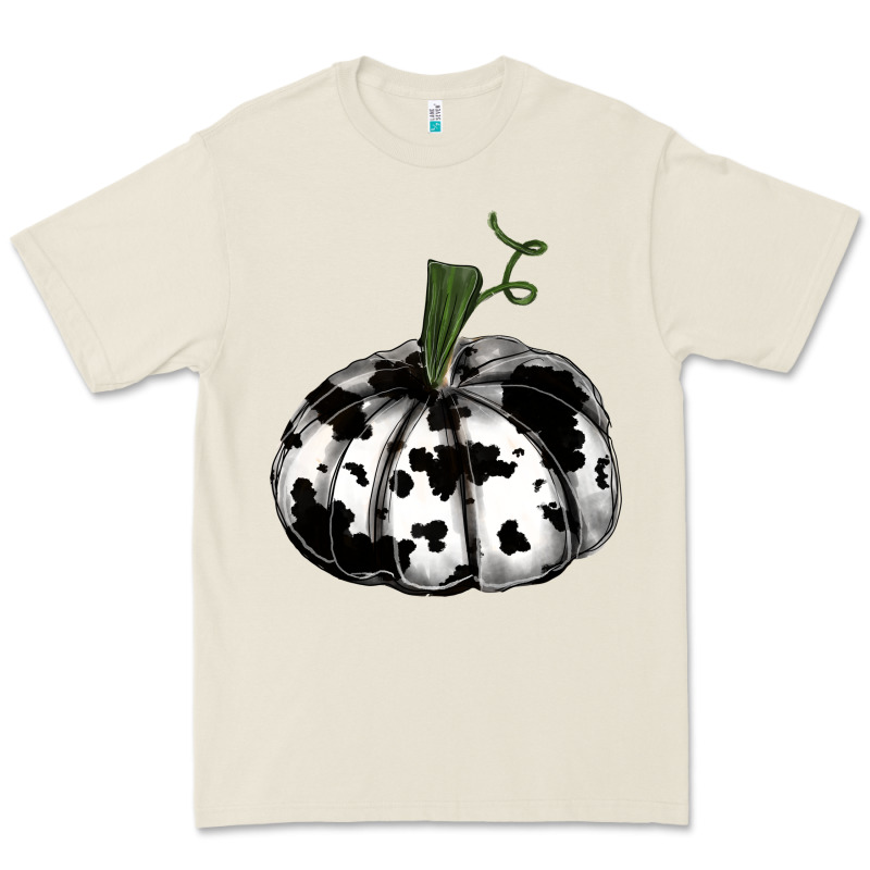 Watercolor Cowhide Halloween Pumpkin Premium Tee by RanaPortraitStore | Teevron