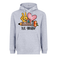 Heather Grey peace love 1st grade Heavyweight Hoodie - JahusDesignShop
