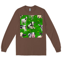 Chestnut holstein cows seamless pattern Long Sleeve Tee - BundleAndBundleShop