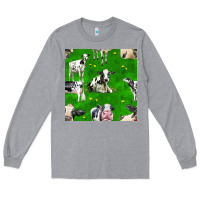 Heather Grey holstein cows seamless pattern Long Sleeve Tee - BundleAndBundleShop
