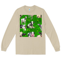 Mushroom holstein cows seamless pattern Long Sleeve Tee - BundleAndBundleShop