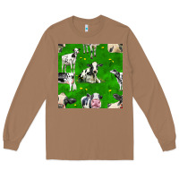 Toasted Coconut holstein cows seamless pattern Long Sleeve Tee - BundleAndBundleShop