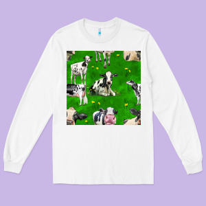 Holstein Cows Seamless Pattern Long Sleeve Tee Designed By Bundleandbundleshop