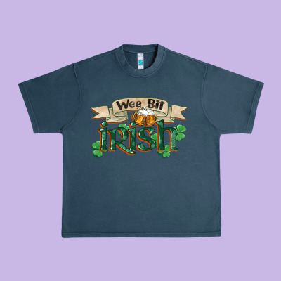 Wee Bit Irish St Patrick's Day Urban Heavy Tee Designed By Fadigitalartstudio
