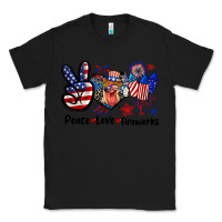 Black Peace love fireworks 4th of july Classic Tee - CowGirlArtShop