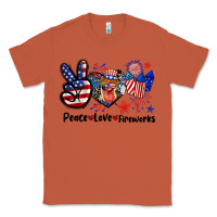 Copper Peace love fireworks 4th of july Classic Tee - CowGirlArtShop
