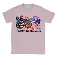 Lilac Peace love fireworks 4th of july Classic Tee - CowGirlArtShop