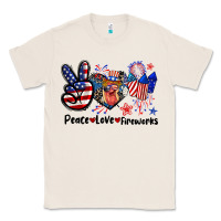 Natural Peace love fireworks 4th of july Classic Tee - CowGirlArtShop