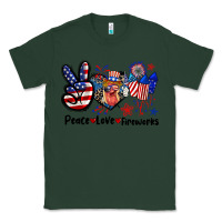 Sports Green Peace love fireworks 4th of july Classic Tee - CowGirlArtShop