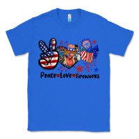 True Royal Peace love fireworks 4th of july Classic Tee - CowGirlArtShop