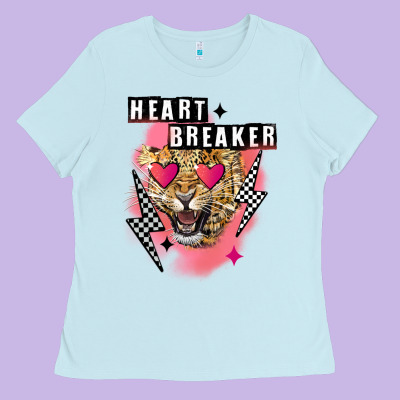 Heart Breaker Valentine's Day Ladies Tee Designed By Fadigitalartstudio