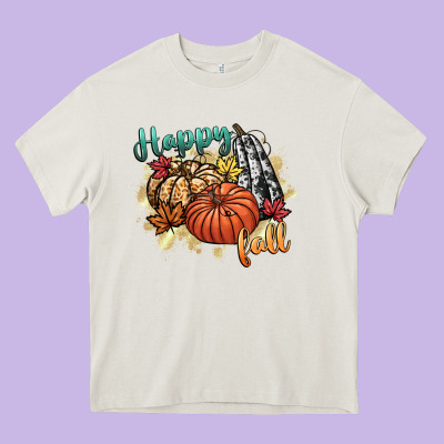 Happy Fall Heavy Core Tee Designed By Cowgirlartshop