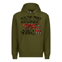 Army Green IT THE MOST WONDERFUL TIME the of year Premium Hoodie - CowhideDigitalArt