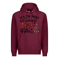 Burgundy IT THE MOST WONDERFUL TIME the of year Premium Hoodie - CowhideDigitalArt