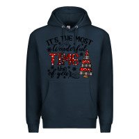 Navy IT THE MOST WONDERFUL TIME the of year Premium Hoodie - CowhideDigitalArt