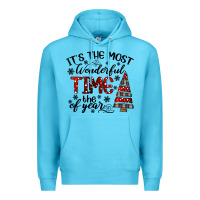 Ocean Blue IT THE MOST WONDERFUL TIME the of year Premium Hoodie - CowhideDigitalArt