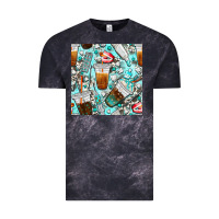 Cloud Black dentist coffee cups toothpaste and teeth with cowhide seamless pattern Vintage Tee - BundleAndBundleShop