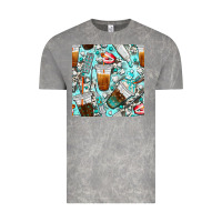 Cloud Rock dentist coffee cups toothpaste and teeth with cowhide seamless pattern Vintage Tee - BundleAndBundleShop