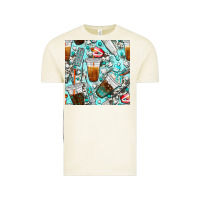 Vintage Arctic dentist coffee cups toothpaste and teeth with cowhide seamless pattern Vintage Tee - BundleAndBundleShop
