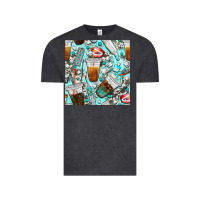 Vintage Black dentist coffee cups toothpaste and teeth with cowhide seamless pattern Vintage Tee - BundleAndBundleShop