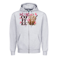 Heather Grey but first coffee floral Zipper Hoodie - JahusDesignShop