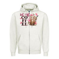 Oatmeal Heather but first coffee floral Zipper Hoodie - JahusDesignShop