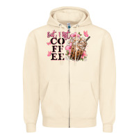 Sandshell but first coffee floral Zipper Hoodie - JahusDesignShop