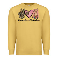 Antique Gold peace love chihuahua Premium Sweatshirt - JahusDesignShop