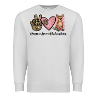 Dove Grey peace love chihuahua Premium Sweatshirt - JahusDesignShop
