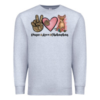 Heather Grey peace love chihuahua Premium Sweatshirt - JahusDesignShop