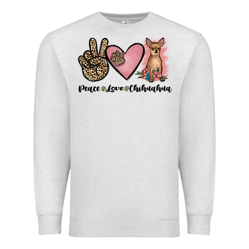 Peace Love Chihuahua Premium Sweatshirt by JahusDesignShop | Teevron