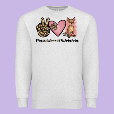 Peace Love Chihuahua Premium Sweatshirt Designed By Jahusdesignshop