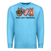 Ocean Blue peace love chihuahua Premium Sweatshirt - JahusDesignShop