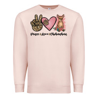 Pale Pink peace love chihuahua Premium Sweatshirt - JahusDesignShop