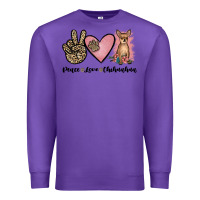 Purple peace love chihuahua Premium Sweatshirt - JahusDesignShop