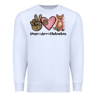 White peace love chihuahua Premium Sweatshirt - JahusDesignShop
