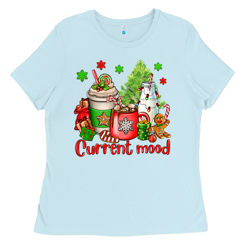 Current Mood Christmas Ladies Tee by OliviaCreatesArt | Teevron
