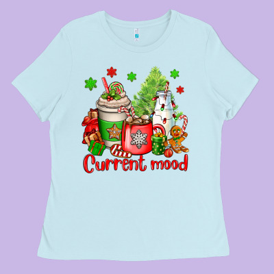 Current Mood Christmas Ladies Tee Designed By Oliviacreatesart