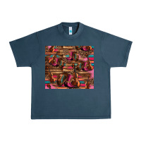 Midnight Navy valentines day violin and cowboy boots country music Urban Heavy Tee - Jasminsmagicworld