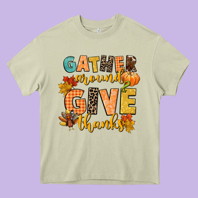 Gather Around And Give Thanks Heavy Core Tee Designed By Cowgirlartshop