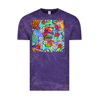 Cloud Purple hippie coffee cups and flowers and peace seamless pattern bbs Vintage Tee - BundleAndBundleShop