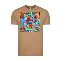 Vintage Coffee hippie coffee cups and flowers and peace seamless pattern bbs Vintage Tee - BundleAndBundleShop