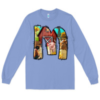 Colony Blue farm life alphabet lowercase letters m Long Sleeve Tee - BundleAndBundleShop